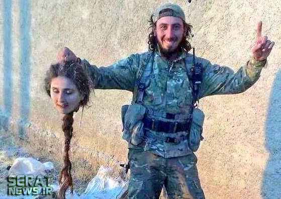داعش سر یک زن کرد را برید/عکس