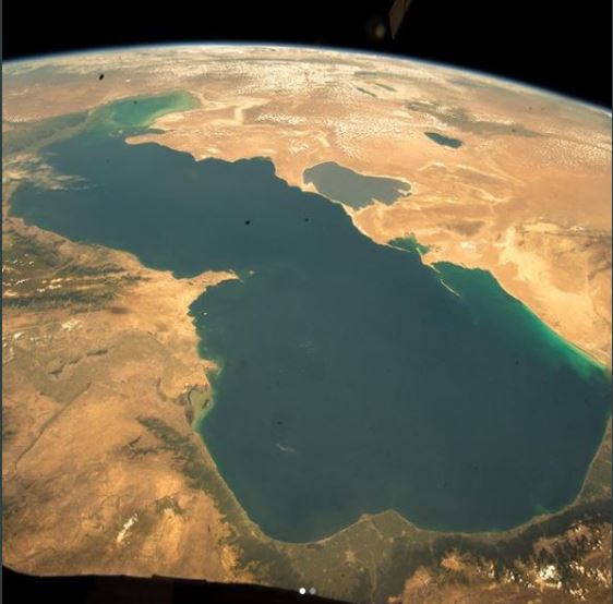 تصویر زیبایی که فضانورد آلمانی از دریای خزر مخابره کرد / عکس